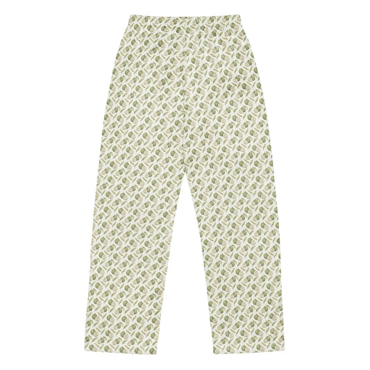 Back view of sitaphal custard apple fruit print pajama bottoms inspired by South Asian nostalgia and heritage