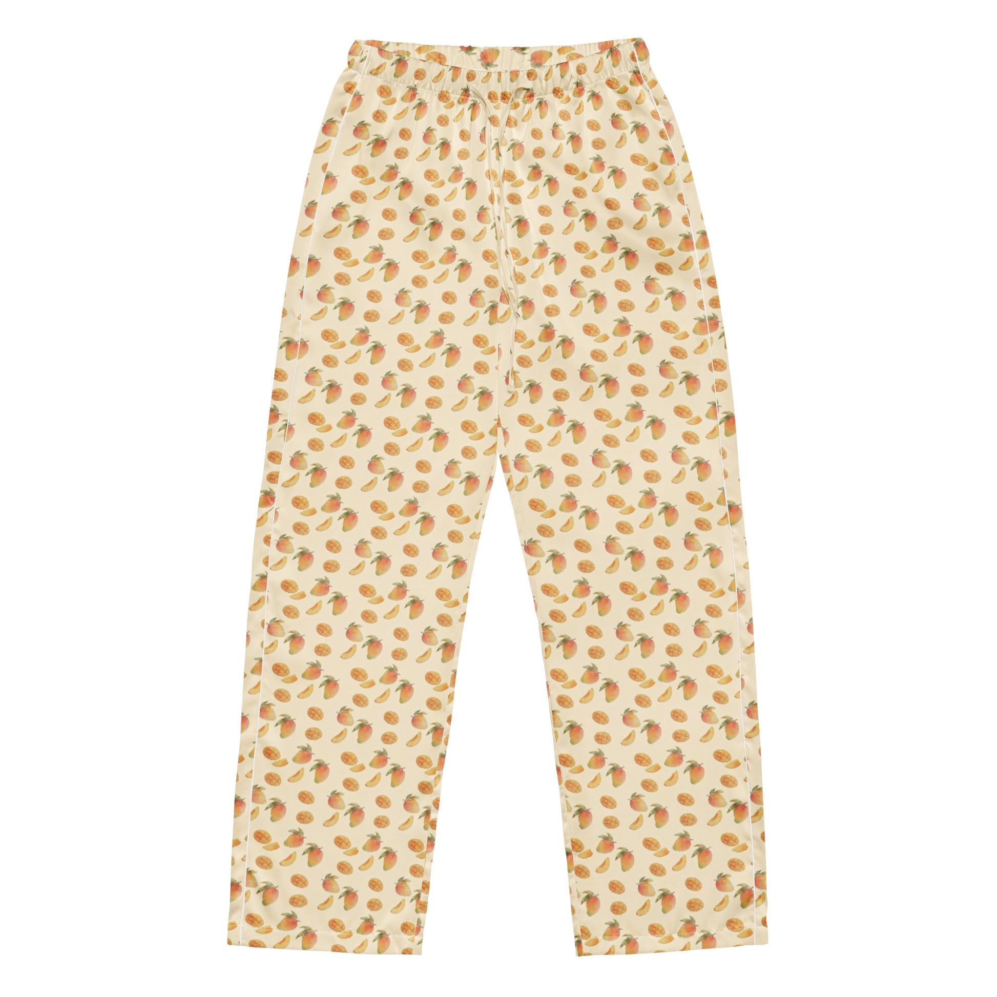 Front view of aam mango fruit print pajama bottoms inspired by South Asian nostalgia and heritage