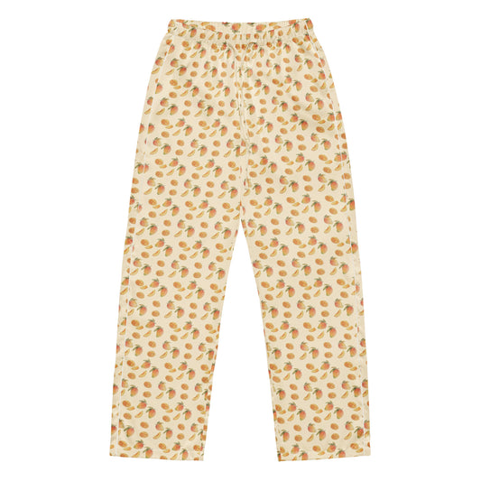 Front view of aam mango fruit print pajama bottoms inspired by South Asian nostalgia and heritage