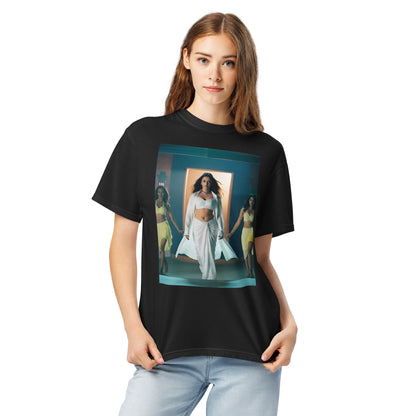 Model wearing Ash ramta jogi Bollywood poster tee
