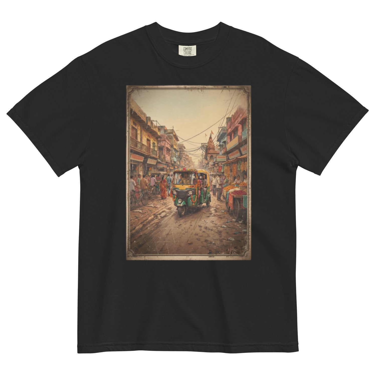 Front view of auto print poster tee