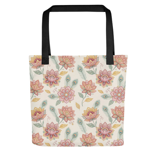 Front view of bahaar print tote