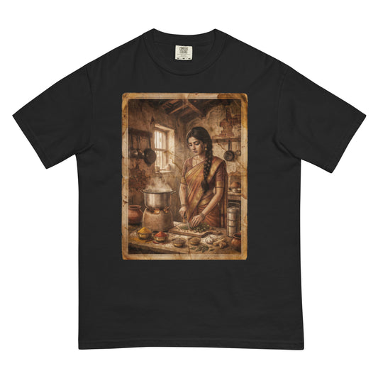Front view of female chef inspired poster tee