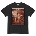 Front view of disco print Bollywood poster tee