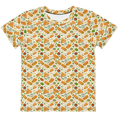 Front view of dosa print little kids tee