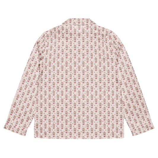 Back view of falooda Pakistani dessert print pajama top inspired by South Asian nostalgia and heritage