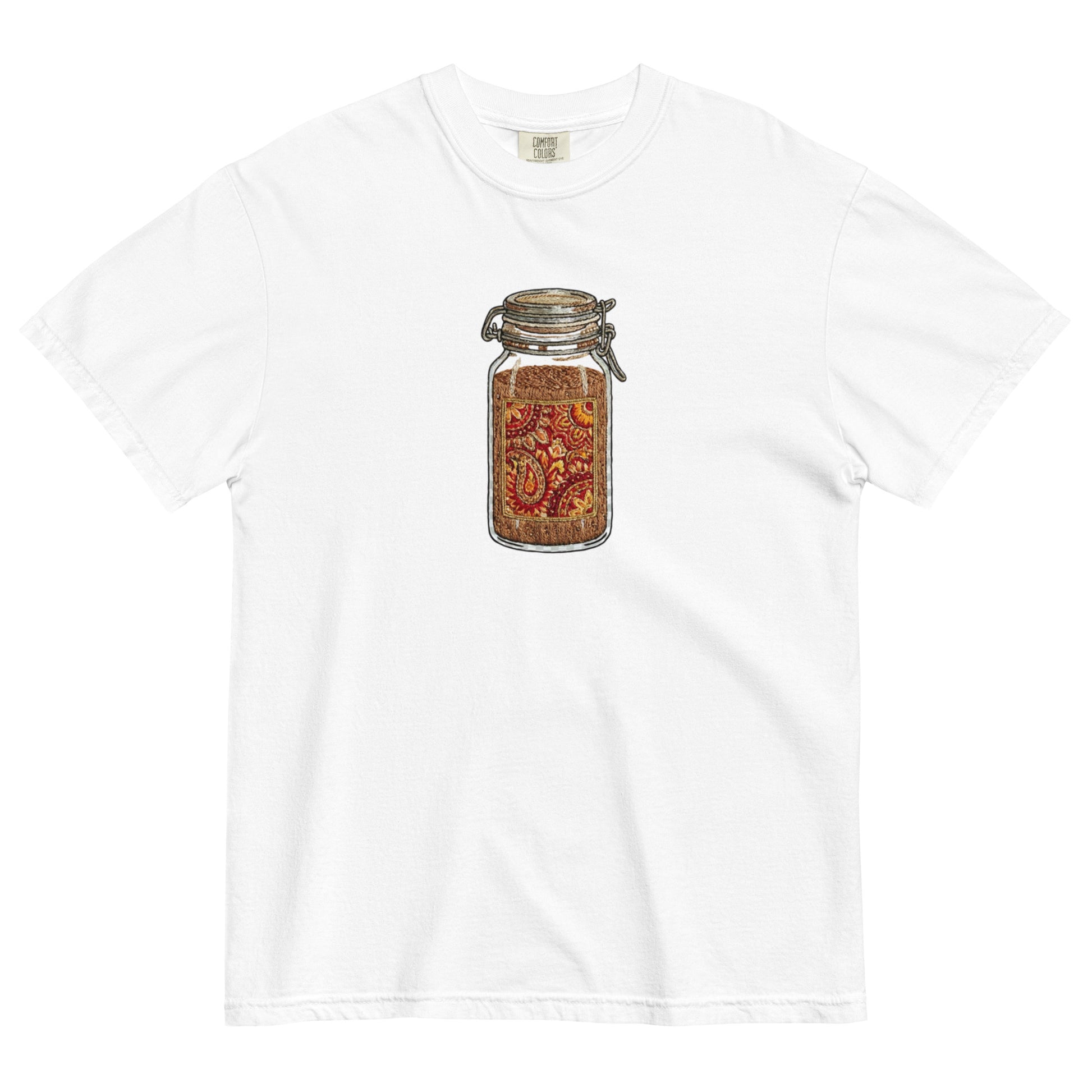 Front view of garam masala inspired graphic tee