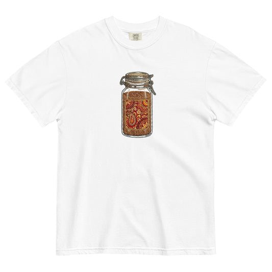Front view of garam masala inspired graphic tee