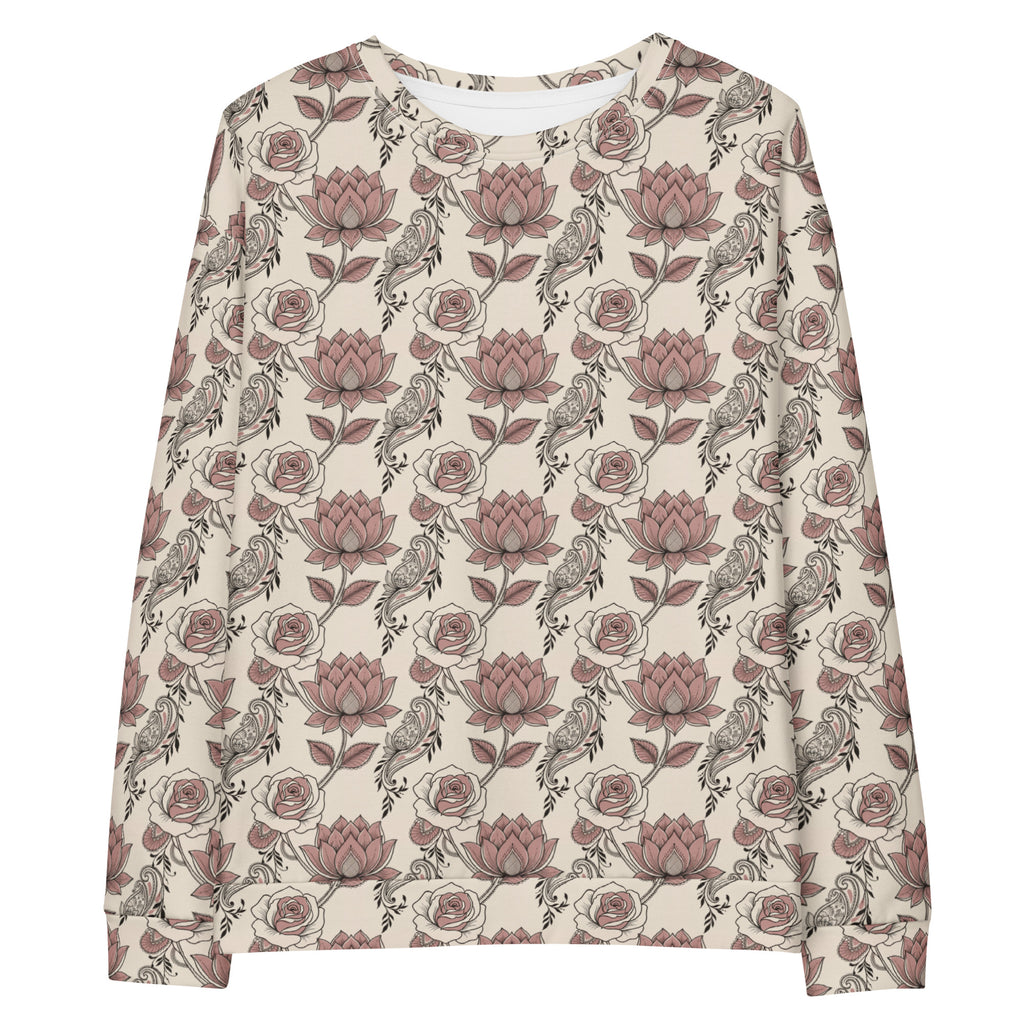 Front view of henna inspired crewneck