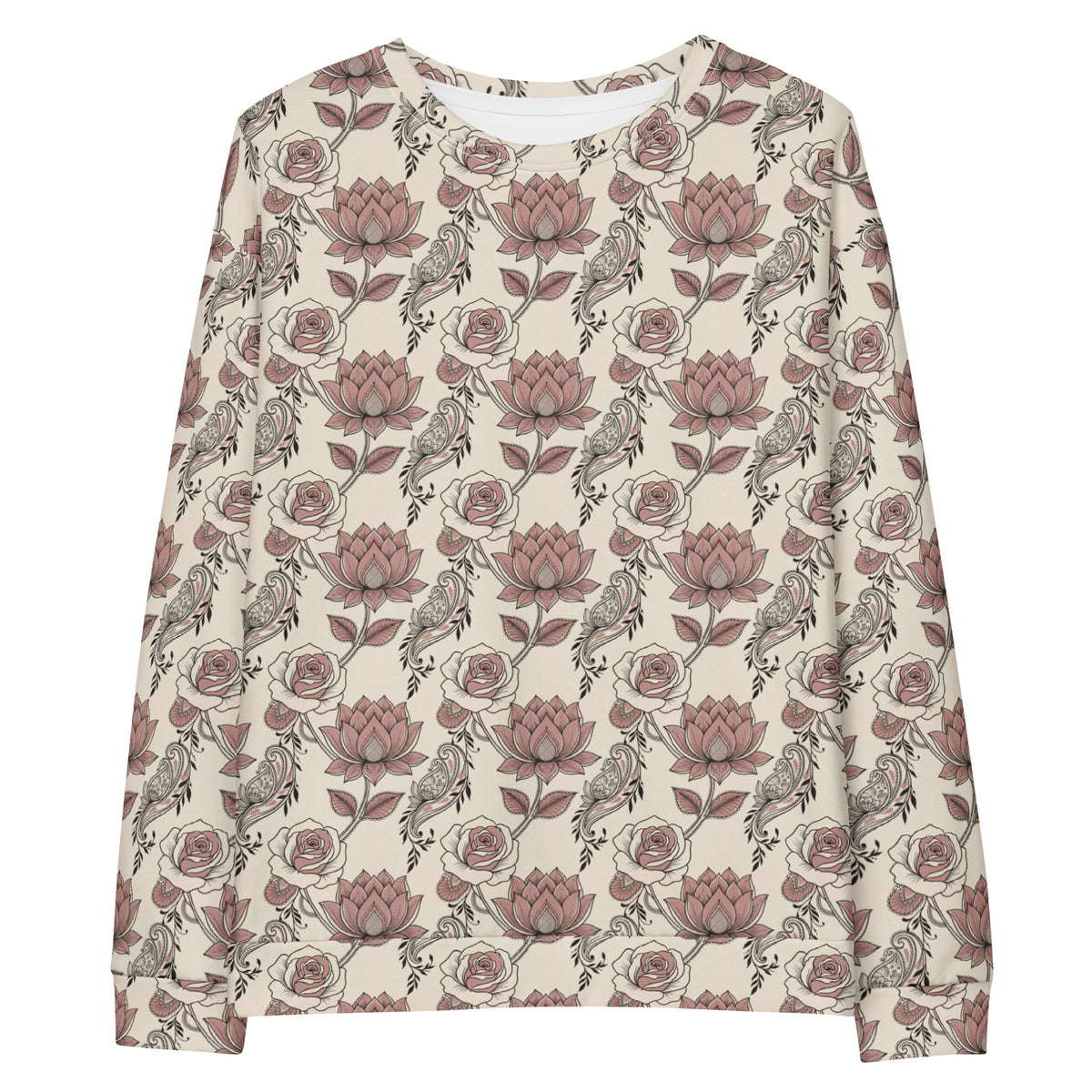 Front view of henna inspired crewneck