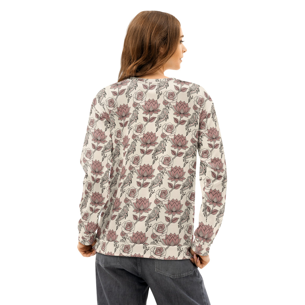 Model wearing henna inspired crewneck
