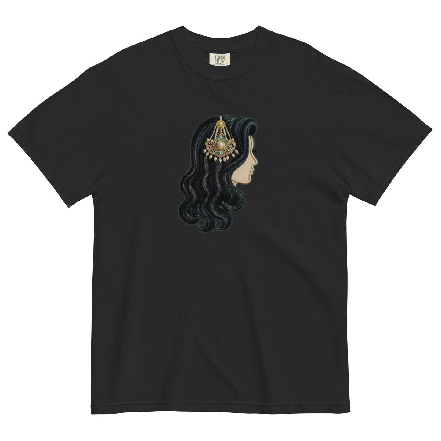 Front view of jhoomar print graphic tee