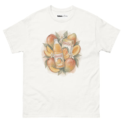 Front view of Maaza mango juice print vintage tee