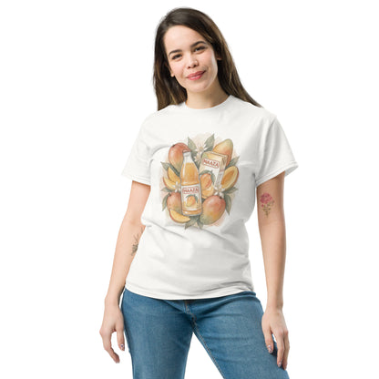 Model wearing Maaza mango juice print vintage tee