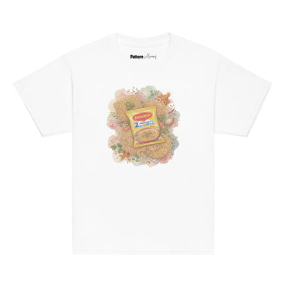 Front view of maggi noodles inspired youth tee