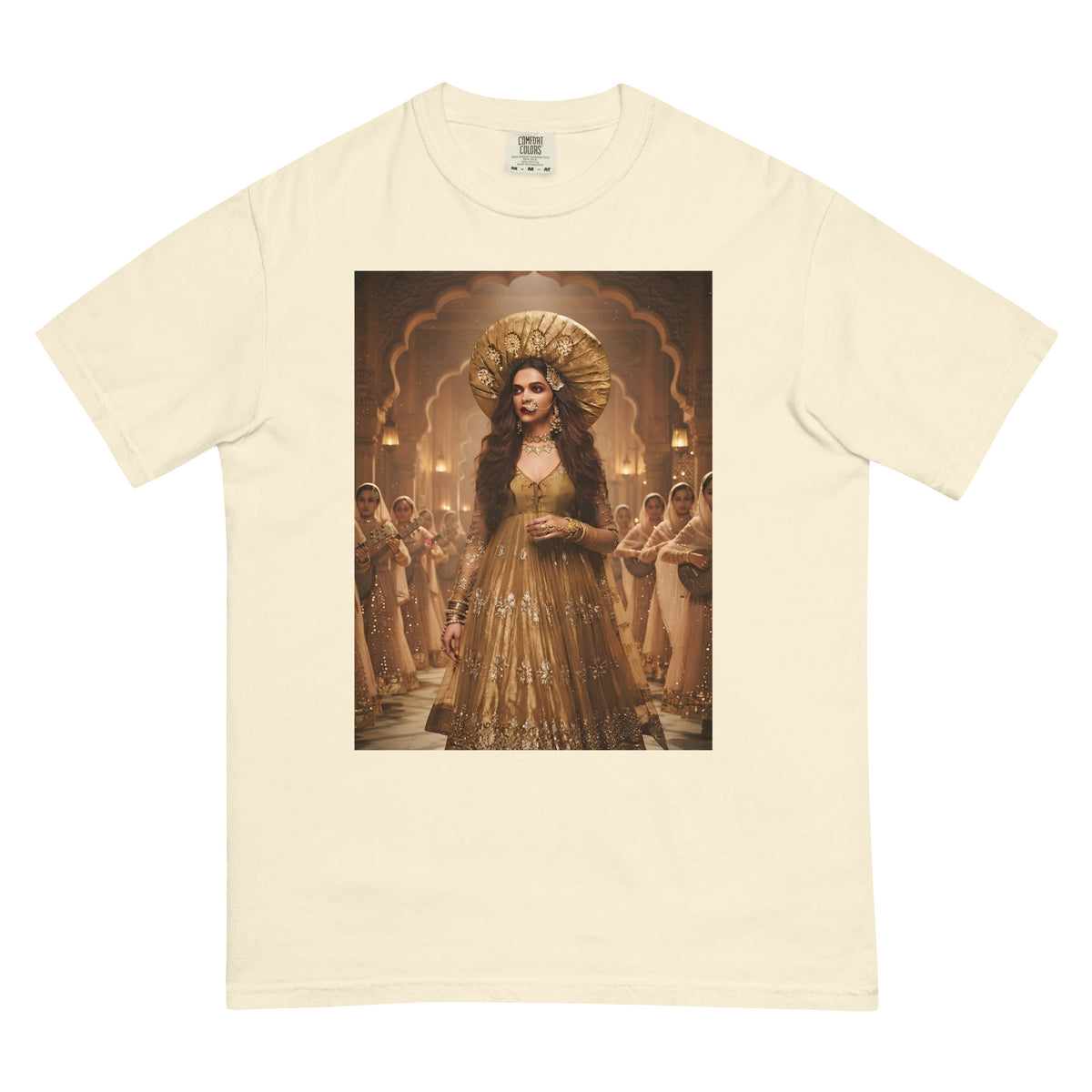 Front view of deewani mastani bollywood poster tee
