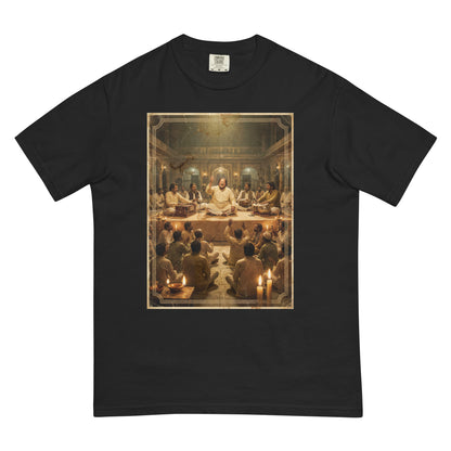 Front view of mehfil inspired poster tee