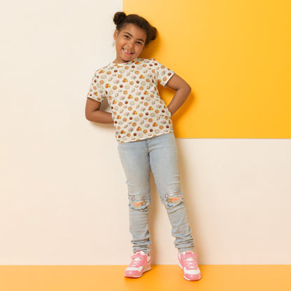 Model wearing mithai inspired kids tee