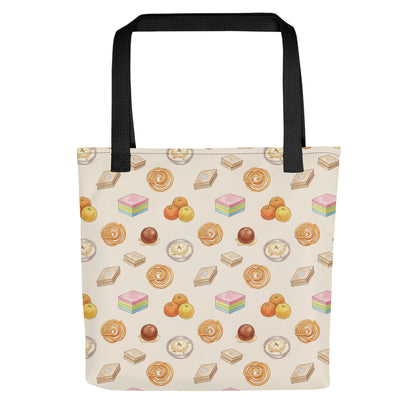 Front view of mithai print tote