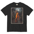 Front view of monsoon print Bollywood poster tee