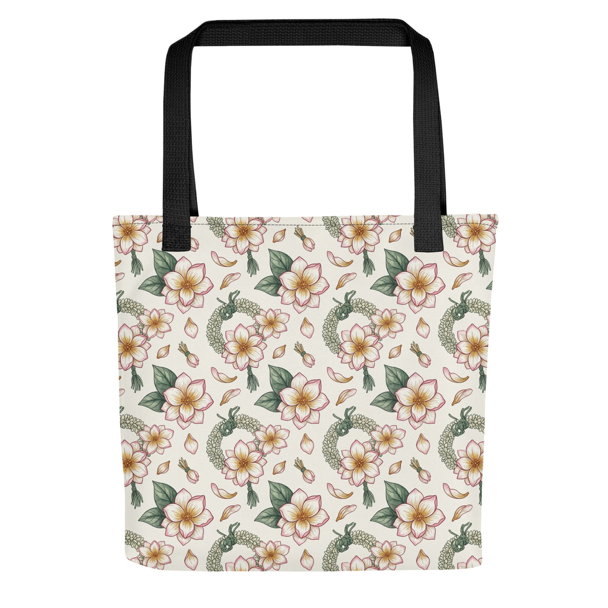 Front view of motia jasmine print tote