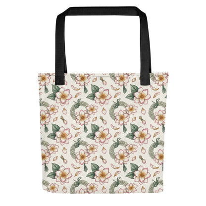 Front view of motia jasmine print tote