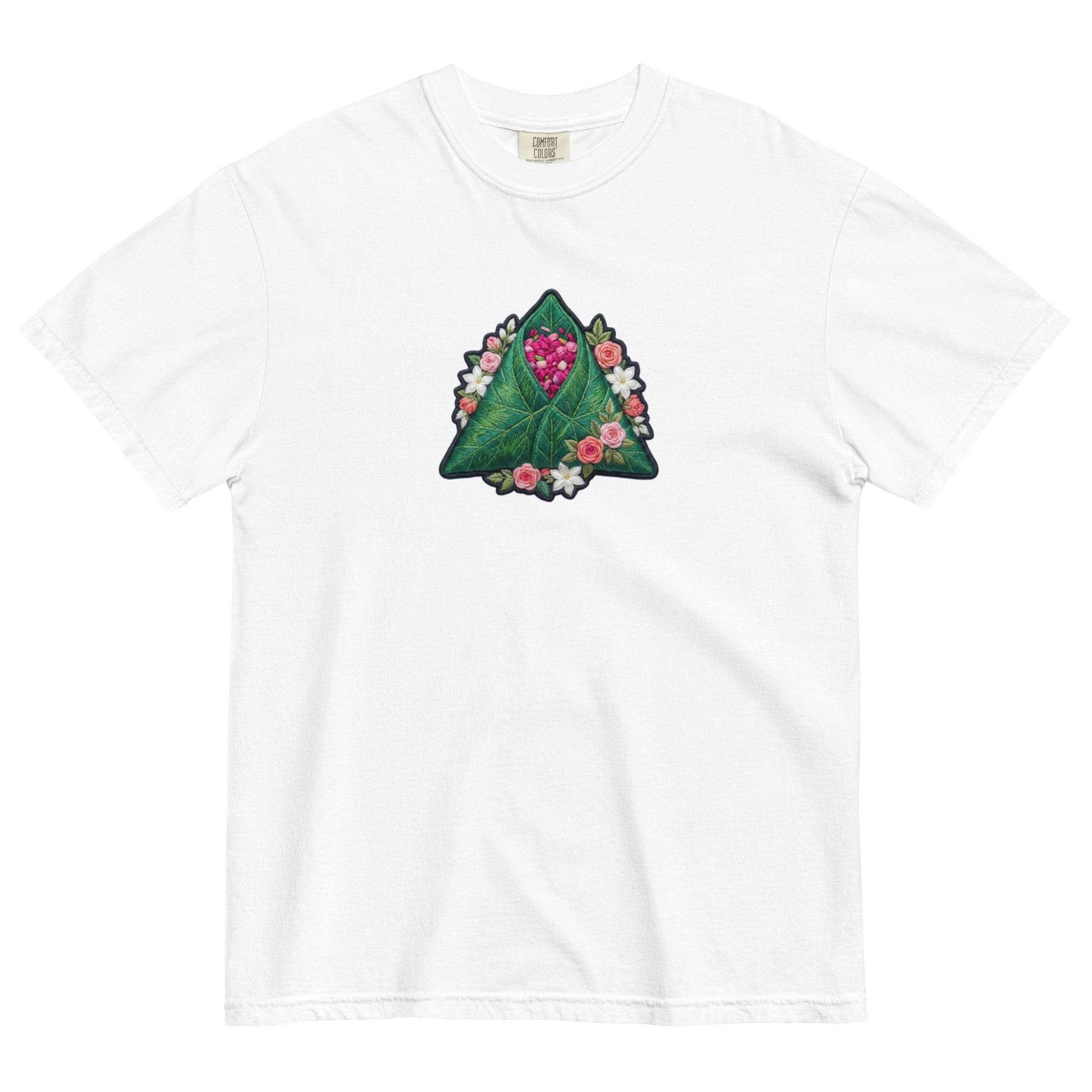 Front view of paan print graphic tee