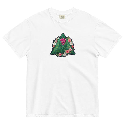 Front view of paan print graphic tee