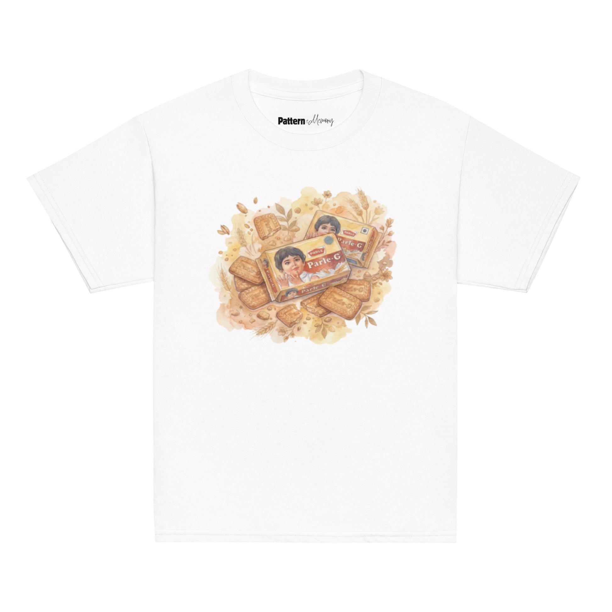 Front view of Parle G inspired youth tee