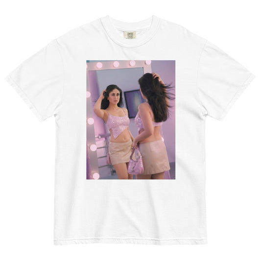 Front view of k3g poo inspired Bollywood poster tee