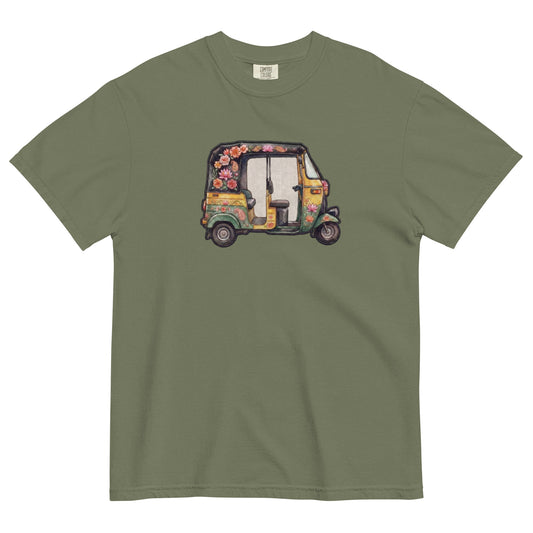 Front view of rikshaw print graphic tee