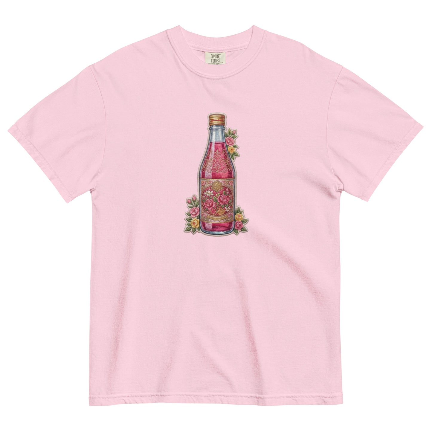 Front view of Rooh Afza print graphic tee