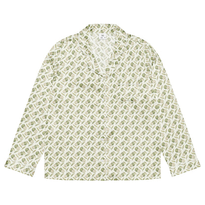 Front view of sitaphal custard apple fruit print pajama top inspired by South Asian nostalgia and heritage