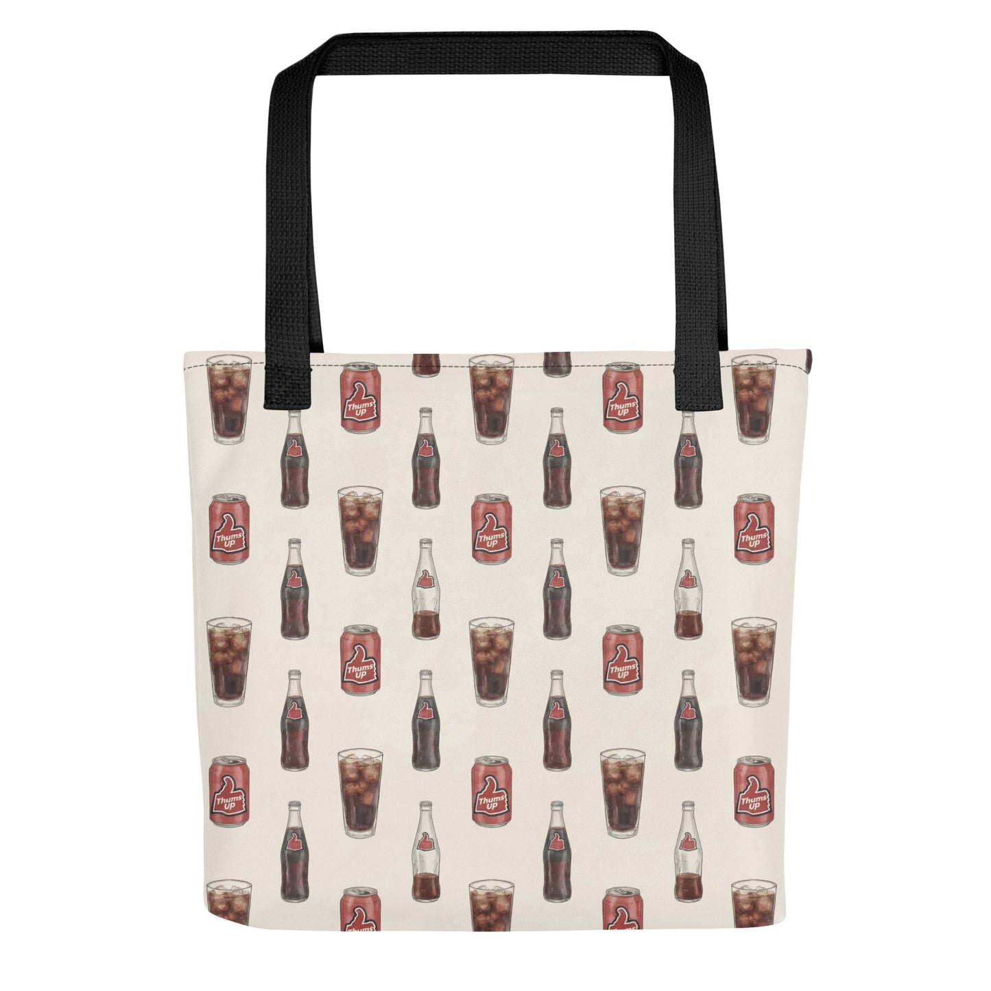 Front view of Thums Up print tote