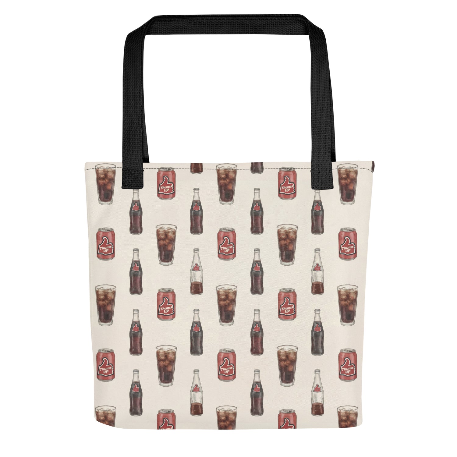 Front view of Thums Up print tote