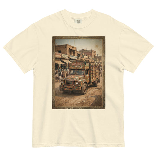 Front view of truck art inspired poster tee
