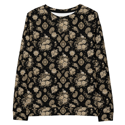 Front view of zardozi inspired crewneck